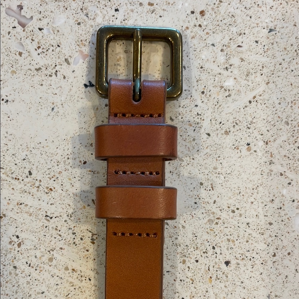 J Crew Perforated Brown Leather Belt - Picture 5 of 6